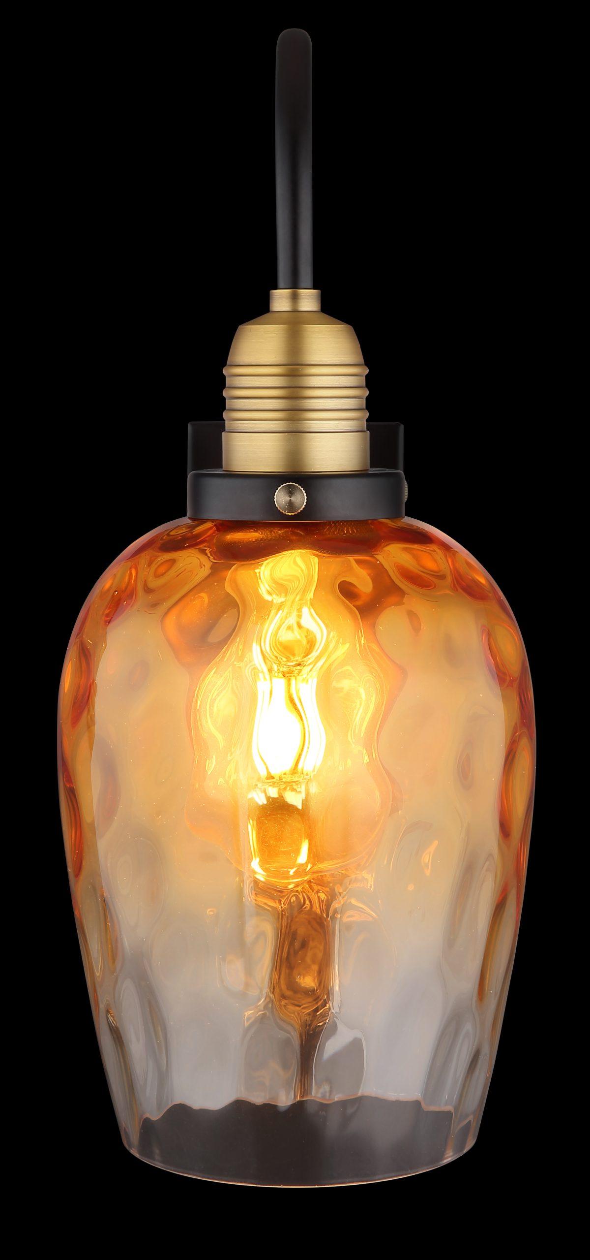 Amber Glass Wall Light – Tulip Shaped Shade