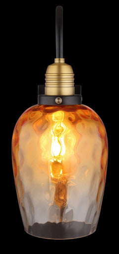 Amber Glass Wall Light – Tulip Shaped Shade