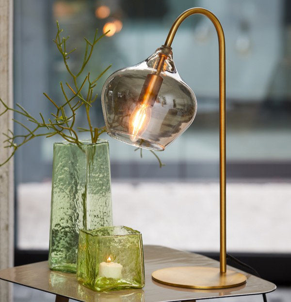 Ingrid Smoked glass table lamp image 1