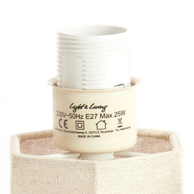 close up image of lamp with shade off to show point where bulb screws in
