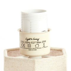 close up image of lamp with shade off to show point where bulb screws in