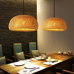 Hand-Woven Natural Rattan Pendant Light – Japandi & Bohemian Style