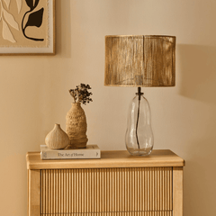 Breamore Clear Glass Wide Table Lamp Base - 30cm