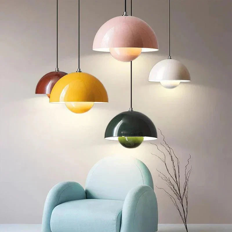 Pendant Light – Half-sphere, matte finish with a Scandinavian design for the dining room or living room