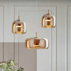 Hand-Blown Glass Pendant Light – Modern Nordic Style