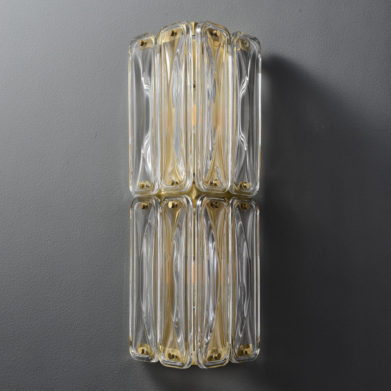Fluted Glass Double Light Wall Sconce