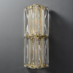 Fluted Glass Double Light Wall Sconce