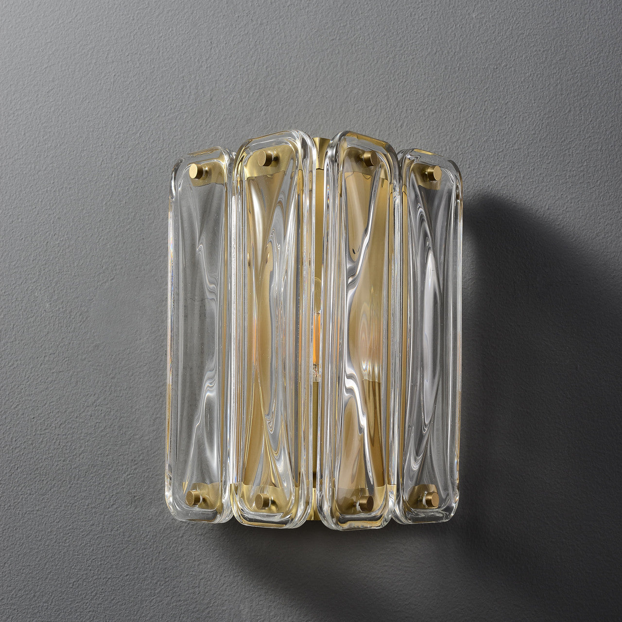 Fluted Glass Wall Sconce Single
