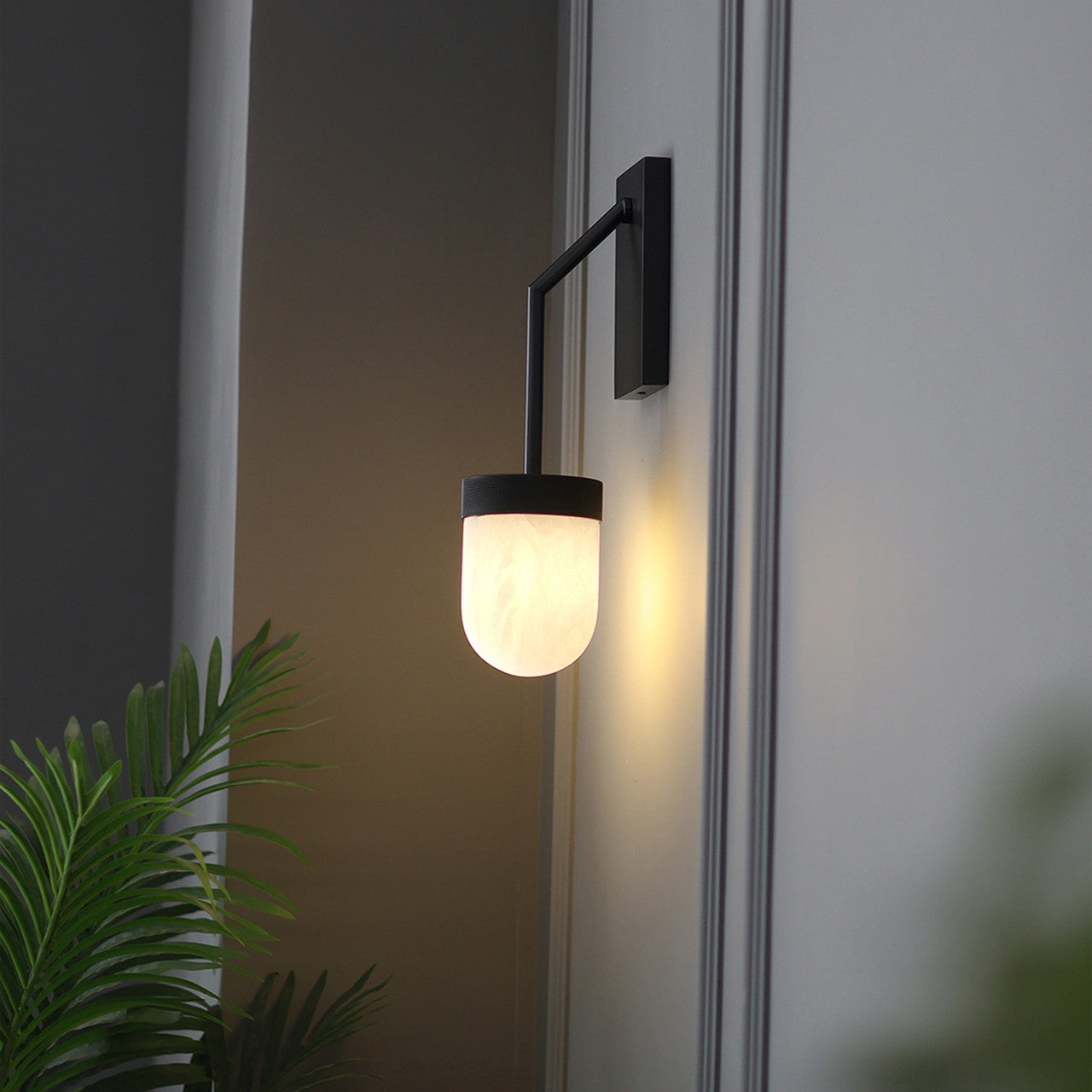 Erica Alabaster Wall Sconce Bronze