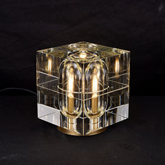 Ice-I Crystal Table Lamp Brass