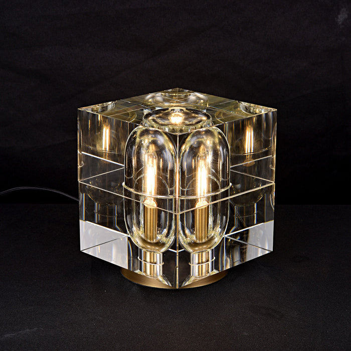 Ice-I Crystal Table Lamp Brass