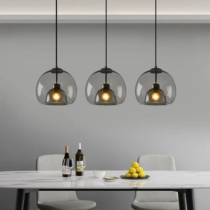 Hand-Blown Glass Pendant Light – Modern Art Deco Style