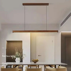 Solid Wood Linear Pendant Light – Clean Nordic Style