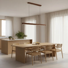 Solid Wood Linear Pendant Light – Clean Nordic Style
