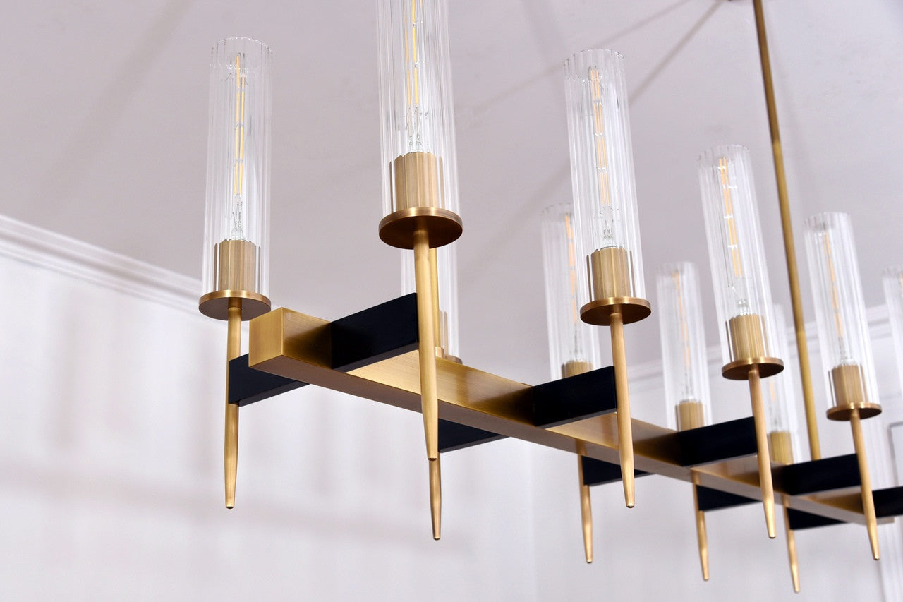 Aicken 10 Lights Chandelier Brass