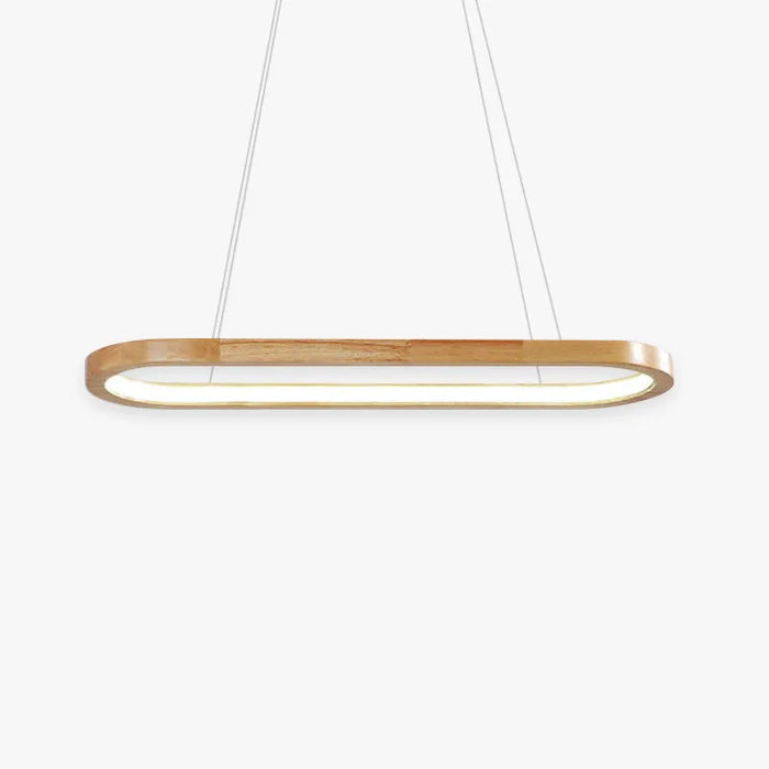 Veon Contemporary Oval Wooden Pendant Light - Neutralighting