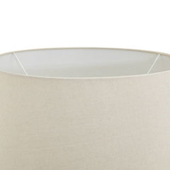 close up on light linen coloured lamp