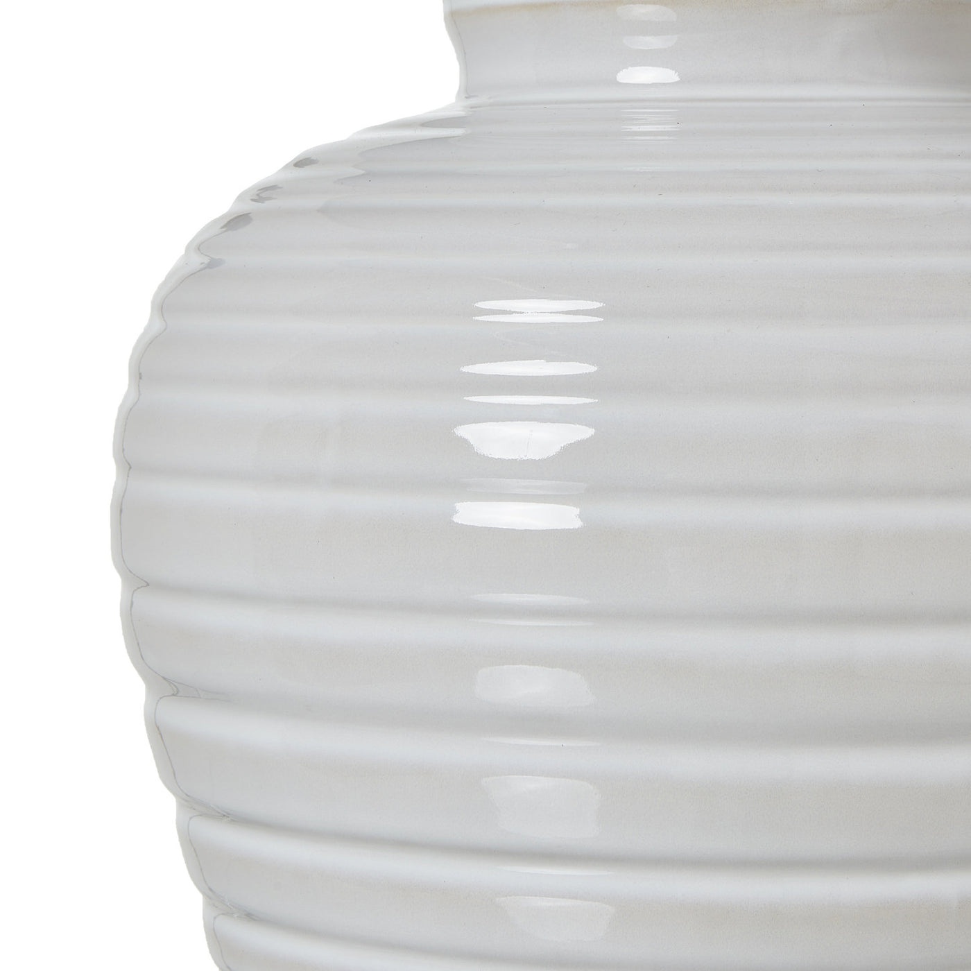 close up on rounded ceramic body of lamp
