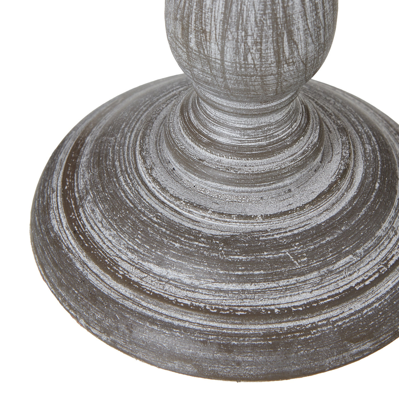 close up on weathered grey effect of lamp base