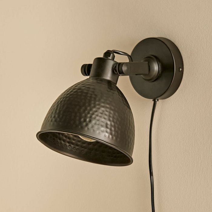 Hale Metal Plug in Wall Light - Black
