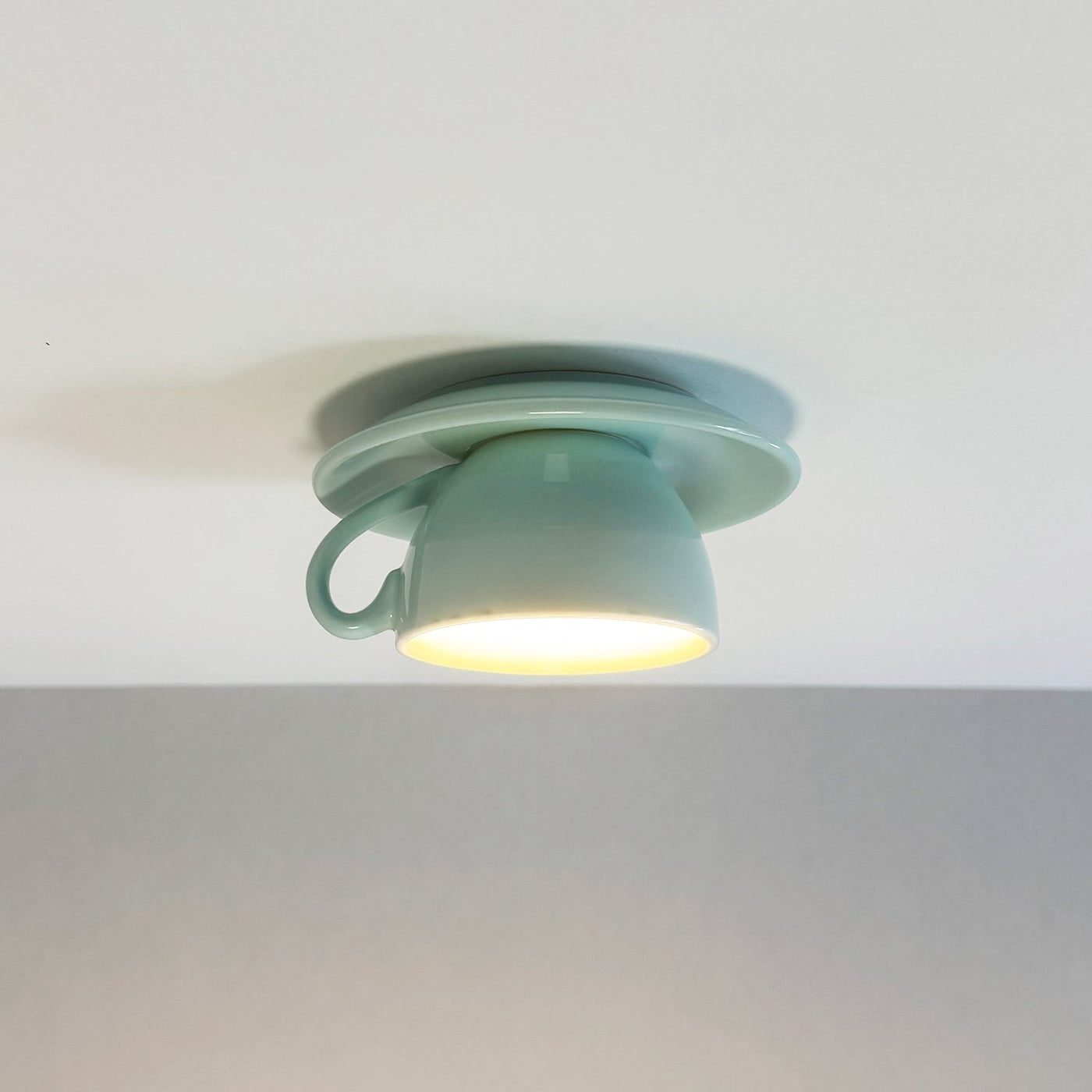 Aria Modern Coffee Cups Ceramic Flush Ceiling Lighting - Neutralighting