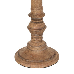 close up on intricate detail of brown resin lamp base