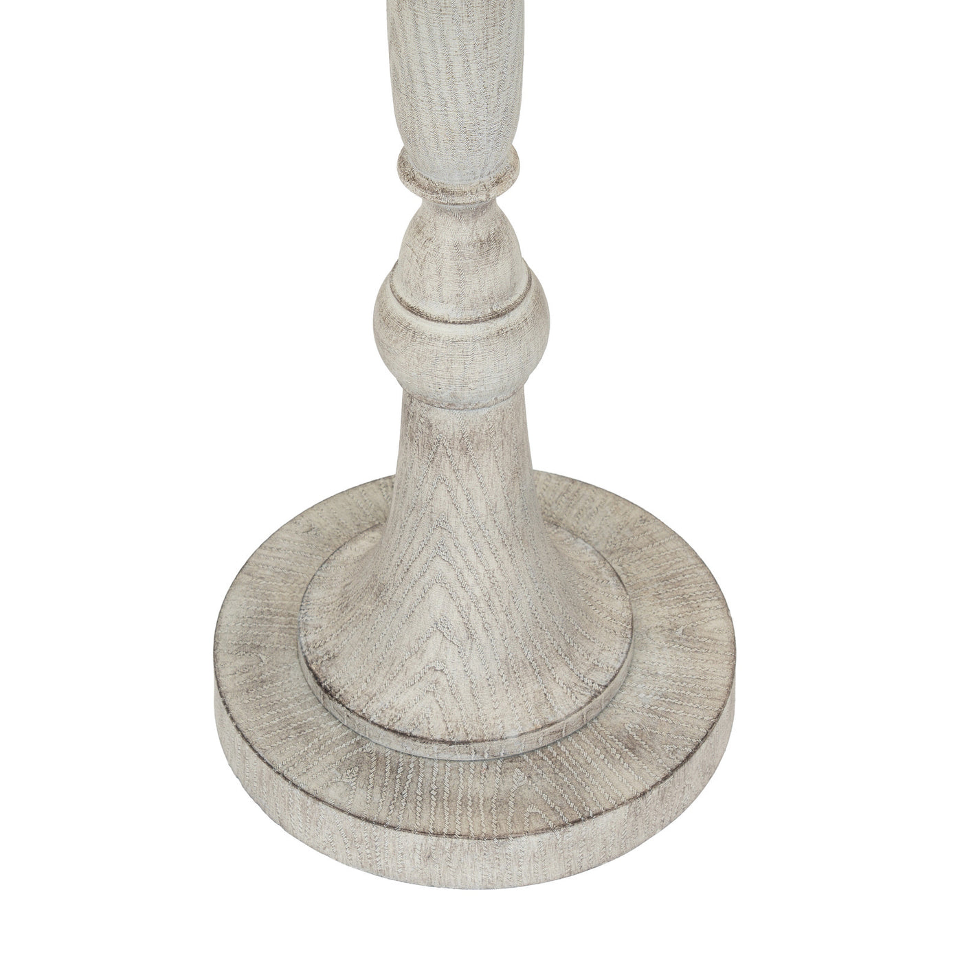 close up image of white resin base of lamp, with distressed quality