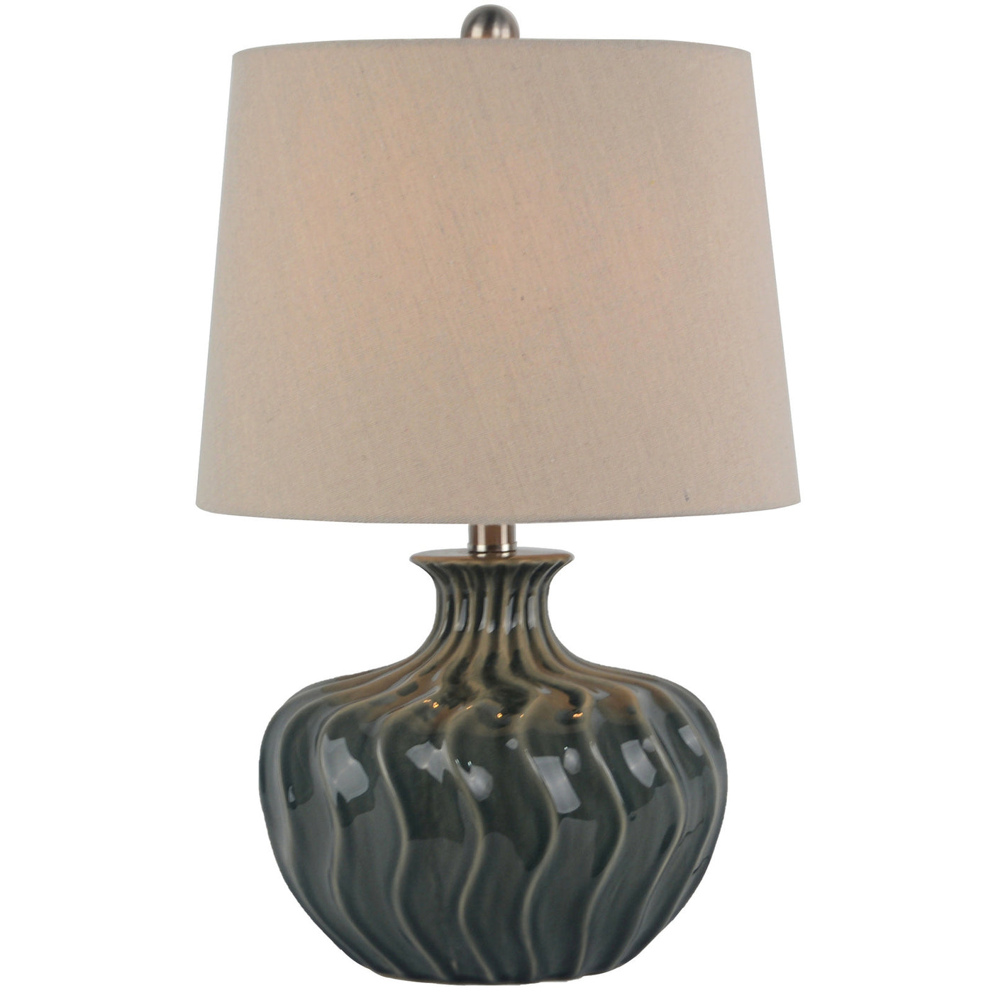 Veyla Table Lamp in Black & Grey with texture linen shade