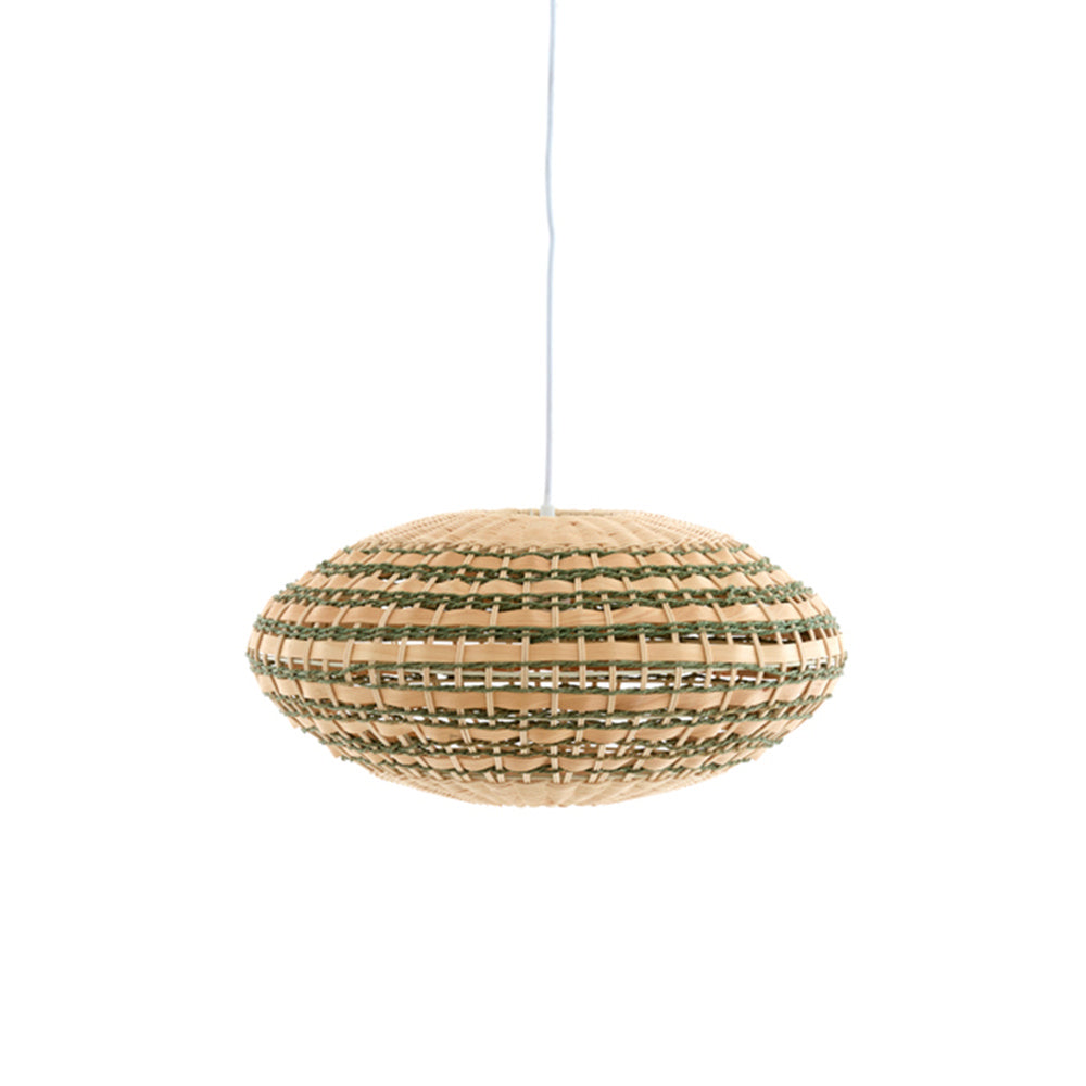 Vide Natural Woven Rattan Light Shade - Green