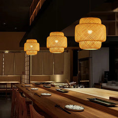Hand-Woven Natural Rattan Pendant Light – Japandi & Bohemian Style