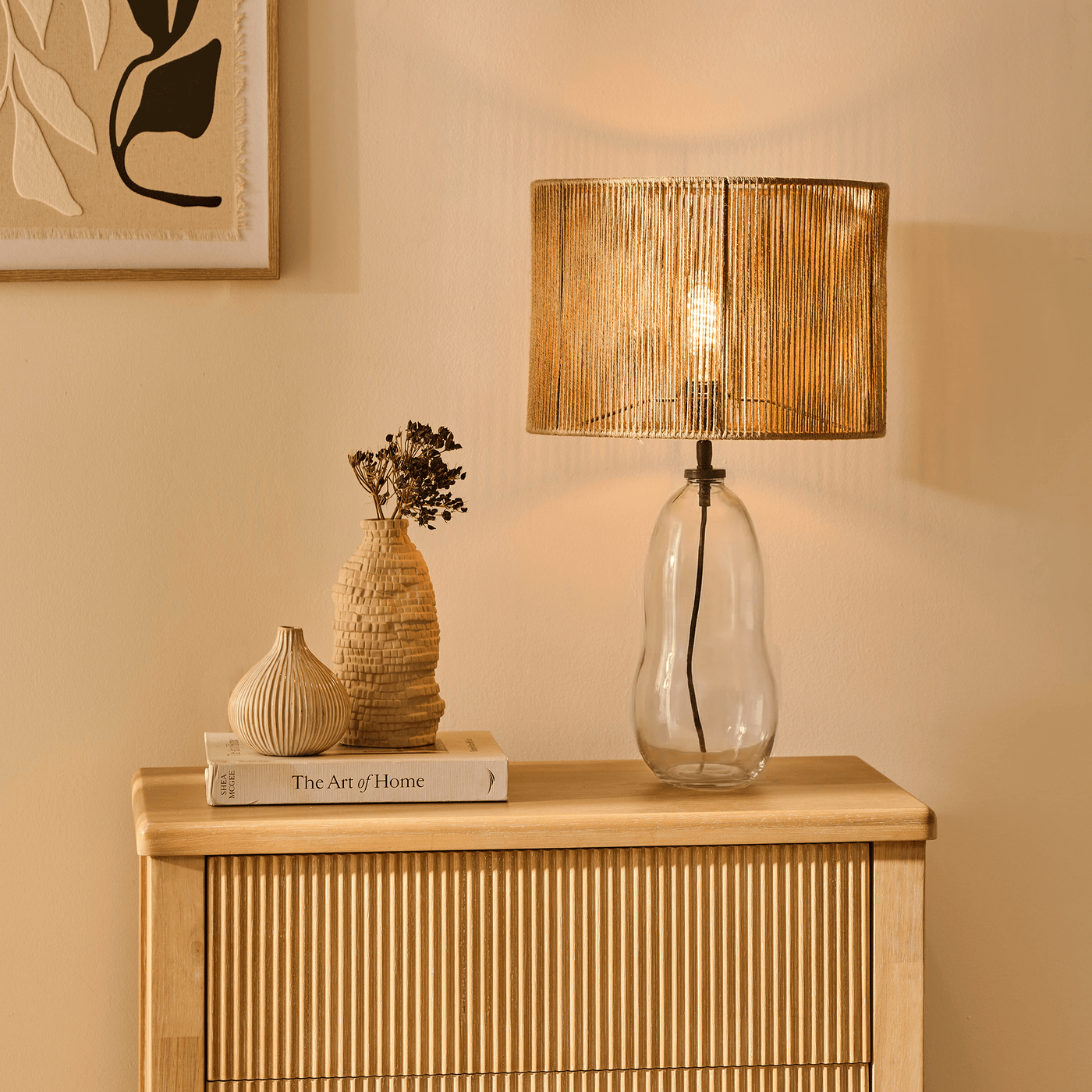 Breamore Clear Glass Wide Table Lamp Base - 30cm