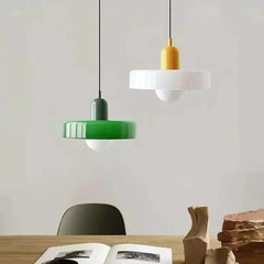 Hand-Blown Glass Pendant Light – Nordic Retro Modern Design