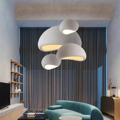 Sculptured Stone-Effect Wabi-Sabi Pendant Light