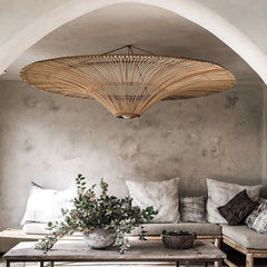 Woven Rattan Pendant Light – Japanese Wabi-Sabi Style