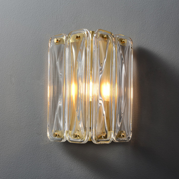 Fluted Glass Wall Sconce Single