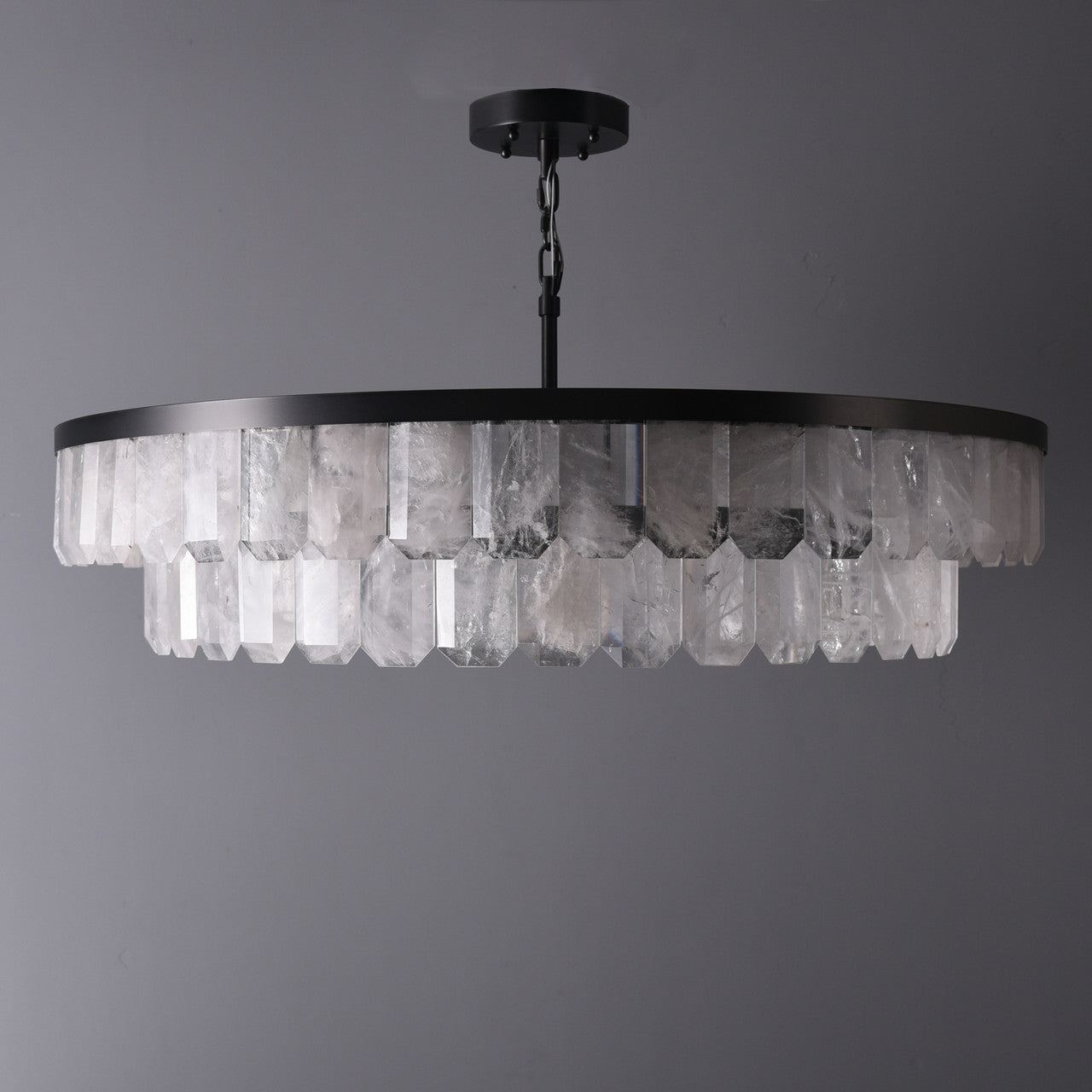 Rolande Double Rock Crystal Chandelier