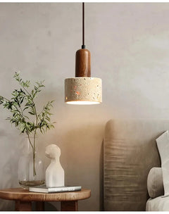 Travertine Stone Wabi-Sabi Pendant Light