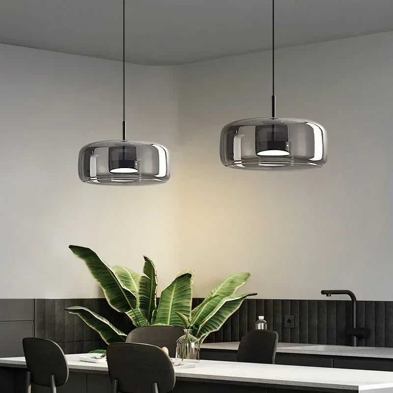 Hand-Blown Glass Pendant Light – Modern Nordic Style