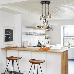 3-Light Industrial Vintage Metal Pendant Light – Black E27