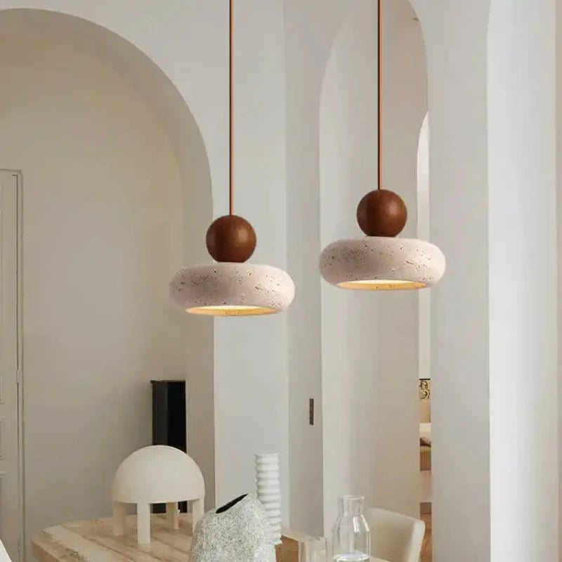 Natural Yellow Agate Stone Pendant Light
