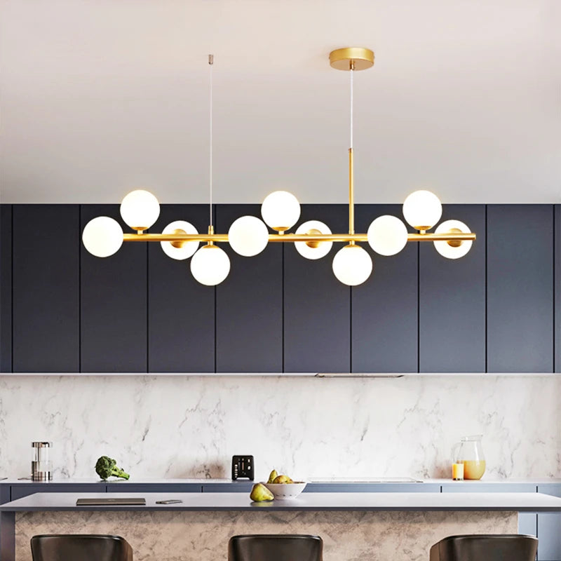 Nordic Globe Pendant Light – Modern Metal & Glass Style