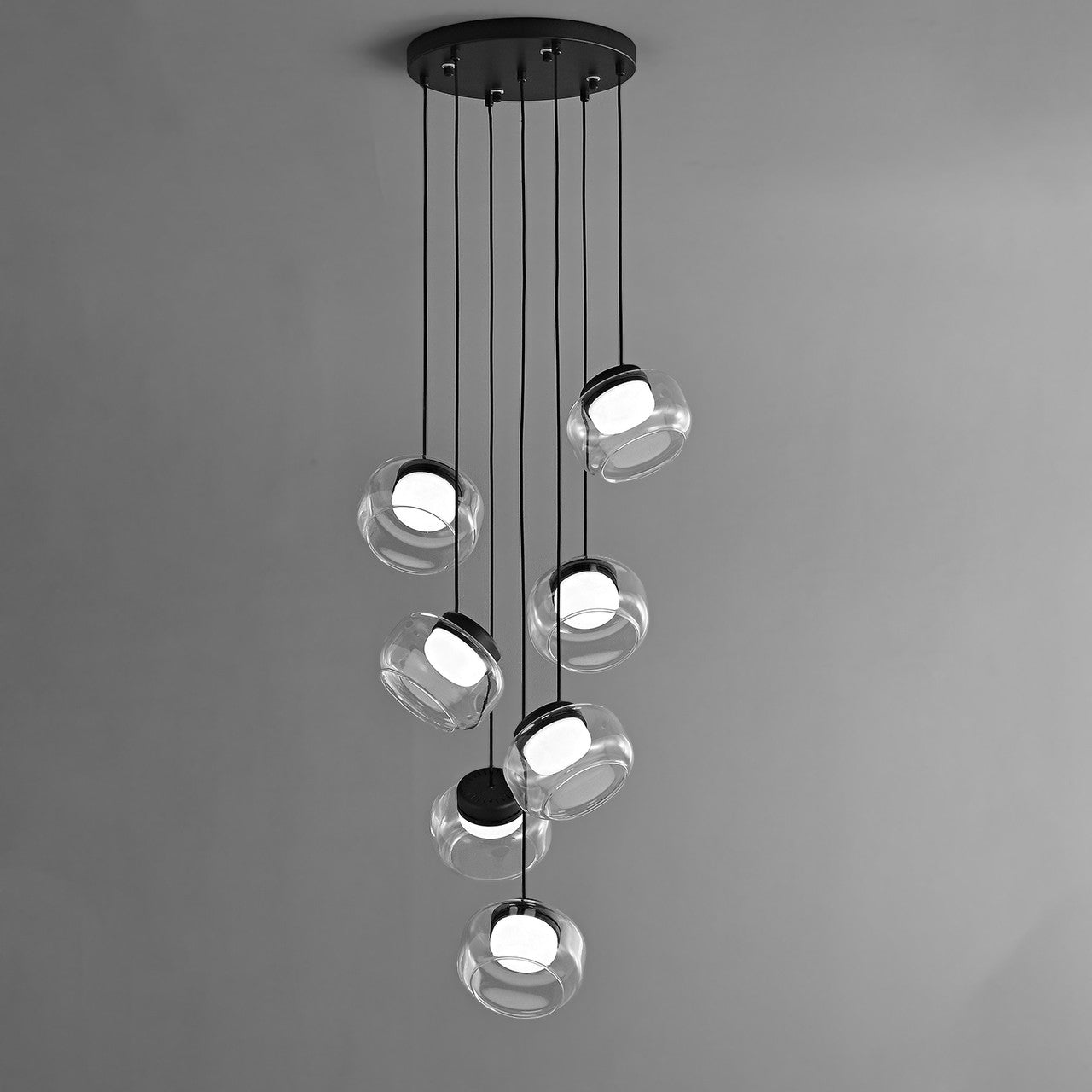 Ava Alabaster Glass Cluster 7 Lights