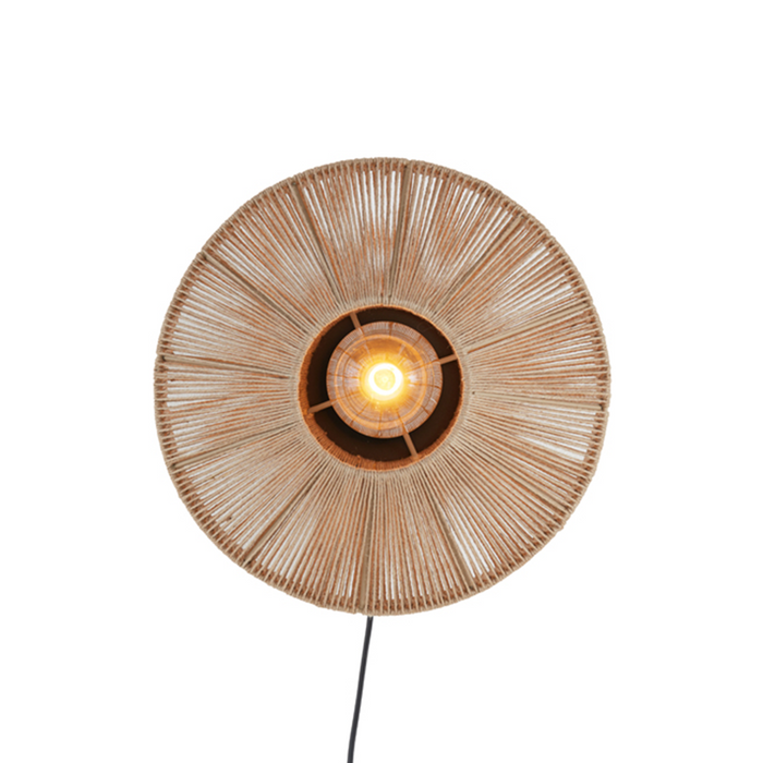 cut out image of just wall light with central bulb illuminated