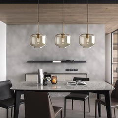 Nordic Glass Pendant Light – Modern Industrial Style