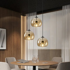 Hand-Blown Glass Pendant Light – Modern Art Deco Style