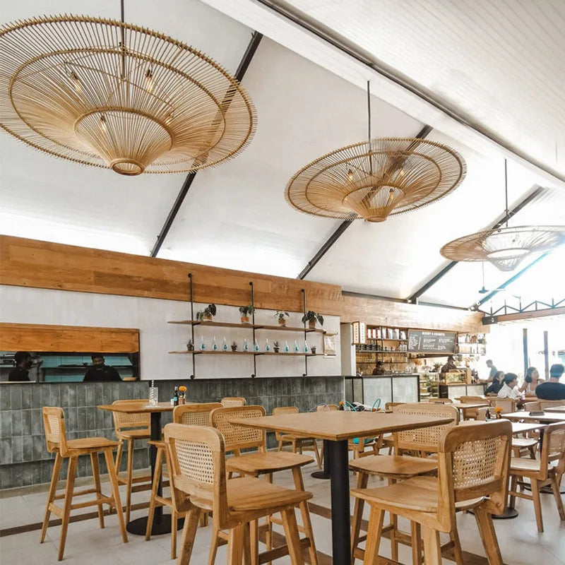 Woven Rattan Pendant Light – Japanese Wabi-Sabi Style