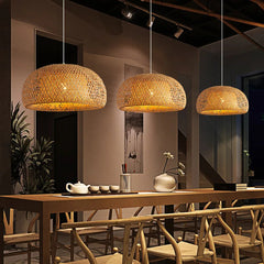Hand-Woven Natural Rattan Pendant Light – Japandi & Bohemian Style
