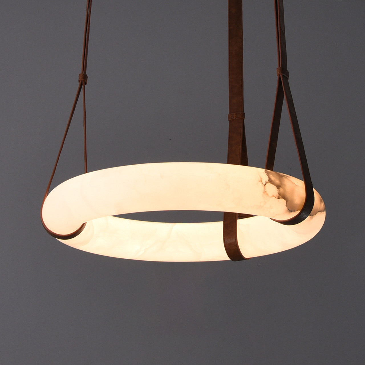 Isidore Leather Alabaster Pendant
