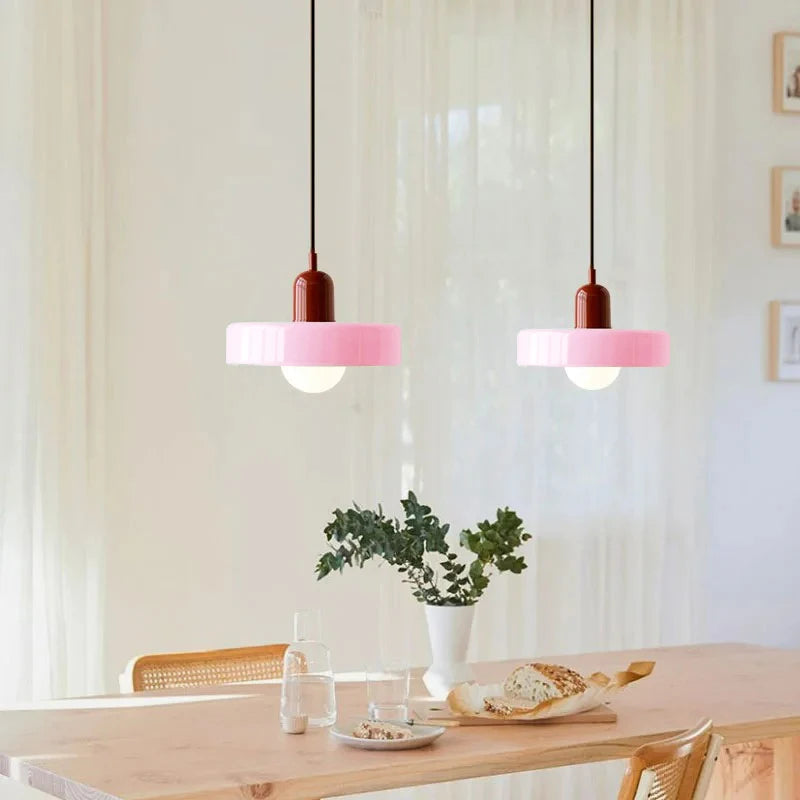 Hand-Blown Glass Pendant Light – Nordic Retro Modern Design