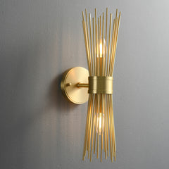 Double Starburst Sconce Natural Brass